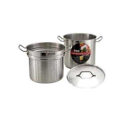 Winco SSDB-16S Master Cook Steamer/Pasta Cooker with Cover, 16 Quart