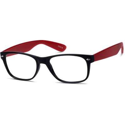 Zenni Square Prescription Glasses Red Plastic Full Rim Frame