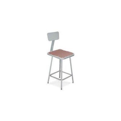 National Public Seating 6330HB 31.38.5in Adj. Stool with Square Hardboard Seat and Metal Backrest