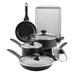 Farberware Dishwasher Safe Nonstick Cookware Pots & Pans Set, 15 Piece Non Stick/Aluminum in Gray | Wayfair 21805