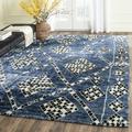 Blue 96 x 0.67 in Area Rug - Safavieh Moroccan Shag Southwestern Hand Knotted Area Rug Viscose/Cotton | 96 W x 0.67 D in | Wayfair MOR553B-8