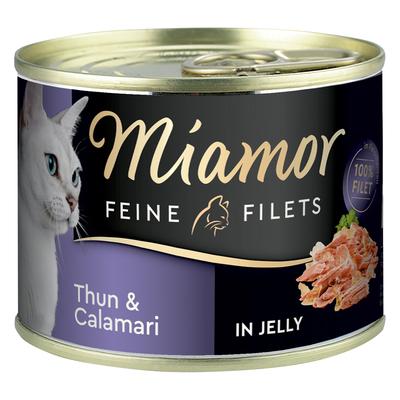 6x185g Feine Filets Thunfisch & Calamari in Jelly Miamor Katzenfutter nass