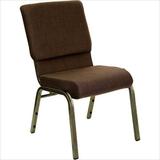 18.5''W Brown Fabric Stacking HERCULES Church Chair - Gold Vein Frame - FD-CH02185-GV-10355-GG screenshot. Chairs directory of Office Furniture.