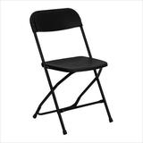 HERCULES 800 lb. Capacity Black Plastic Folding Chair - LE-L-3-BK-GG screenshot. Chairs directory of Office Furniture.