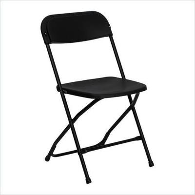 HERCULES 800 lb. Capacity Black Plastic Folding Chair - LE-L-3-BK-GG