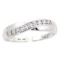 The Diamond Ring Collection: 9ct White Gold 0.05CT Diamond Channel Set Crossover Eternity Ring (Size I)