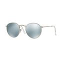 Ray-Ban Round Metal Sunglasses - Men's Silver Frame Light Green Mirror Silver 50 mm Lenses RB3447-019-30-50