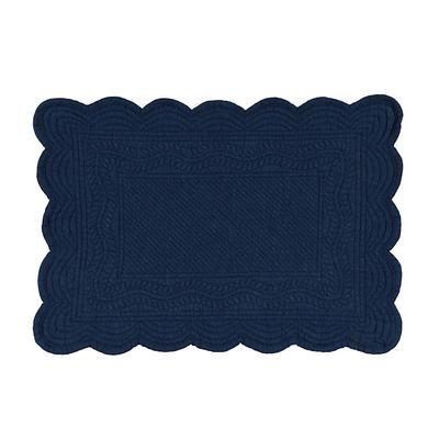 Set of 4 Marseille Rectangular Quilted Placemats - Navy - Ballard Designs