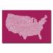 Trademark Fine Art "US City Map X" by Michael Tompsett Textual Art on Wrapped Canvas Canvas | 16 H x 24 W x 2 D in | Wayfair MT0092-C1624GG