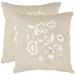 Safavieh April Cotton Throw Pillow Down/Feather/Cotton | 22 H x 22 W x 2.5 D in | Wayfair DEC606A-2222-SET2