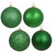 Vickerman 19624 - 4" Green Shiny Matte Glitter Sequin Ball Christmas Tree Ornament (Set of 12) (N591004A)