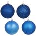 Vickerman 19622 - 4" Blue Shiny Matte Glitter Sequin Ball Christmas Tree Ornament (12 pack) (N591002A)