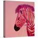 ArtWall ' Zebra' by Lindsey Janich Graphic Art on Wrapped Canvas in Pink | 18 H x 18 W x 2 D in | Wayfair 0jan042-18x18-w