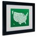 Trademark Fine Art 'USA States Text Map' Framed Textual Art Print on Canvas Canvas, Wood | 11 H x 14 W x 0.5 D in | Wayfair MT0224-B1114MF