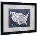 Trademark Fine Art 'USA States Text Map' Framed Textual Art Print on Canvas Canvas, Wood | 16 H x 20 W x 0.5 D in | Wayfair MT0233-B1620MF