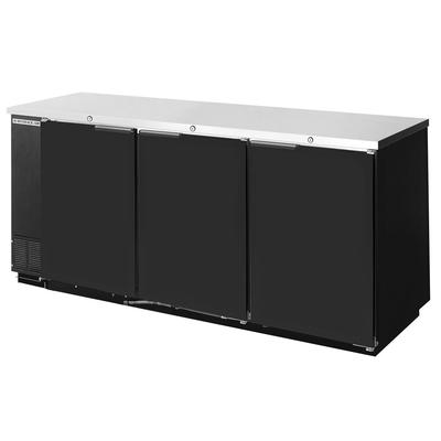 Beverage Air BB78F-1-B 78" Black Food Rated Solid Door Back Bar Cooler with Three Doors - Cu. Ft.