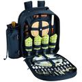 Picnic at Ascot Trellis Insulated Picnic Backpack, Service for 4, Polyester in Black | 15.5 H x 16 W x 6.5 D in | Wayfair 081-TG