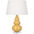 Robert Abbey Sunset Yellow Triple Gourd Ceramic Table Lamp