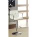 Hokku Designs Aarvin Swivel Adjustable Height Bar Stool Upholstered/Leather/Metal/Faux leather in White | 19 W x 20.25 D in | Wayfair JEG-CS7028XI