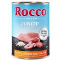 6x400g Junior Poultry with Chicken Hearts & Rice Rocco Wet Dog Food