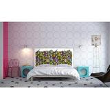 Noyo Home Panel Headboard Upholstered/Cotton in Black | 35 H x 76 W x 2 D in | Wayfair CitySketch_K_Set