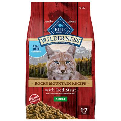 Blue Buffalo Wilderness Rocky Mountain Recipe, Red Meat, Natural Dry Cat Food, 10 lbs.