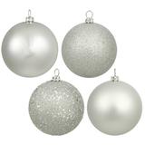 Vickerman 16341 - 2.75" Silver Matte Shiny Sequin Glitter Ball Christmas Tree Ornament (20 pack) (N590707)