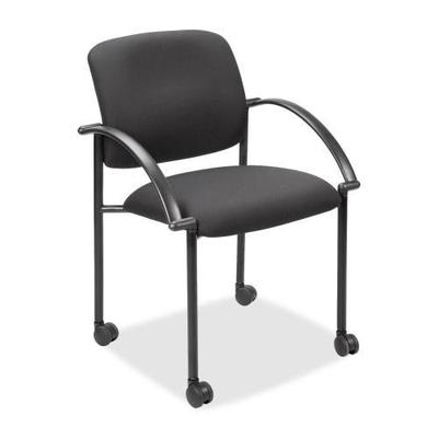 Lorell Guest Chair with Arms - Steel Black Frame - 23.5 x 23.5 x 33.0 - Black Seat