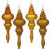 Vickerman 19528 - 7" Antique Gold Shiny Matte Glitter Sequin Finial Christmas Tree Ornament (8 pack) (N500230)