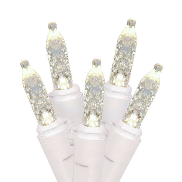 Vickerman 14222 - 70 Light 9' White Wire Cool White M5 LED Icicle Light Christmas Light String Set with 3.5" Spacing (X6W3105)