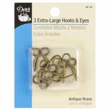 Dritz 98-38 Extra-Large Hooks & Eyes 3/Pkg-Antique Brass
