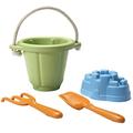 Green Toys 8645427, grün Sandspielzeug für Sandkasten und Strand, nachhaltiges Spielset inkl. Eimer, Schaufel, Harke und Förmchen für Kinder ab 18 Monaten, 4-teilig, Einheitsgröße