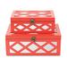 Cheungs 2 Piece Distressed Treasure Box Set Wood in Red | 4.75 H x 11.75 W x 7.75 D in | Wayfair FP-3839-2R