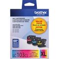 Brother Genuine High-yield Color Printer Ink Cartridge LC1033PKS