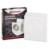 Innovera IVR39403 Clear Window CD/DVD Envelopes - White (50/Pack)