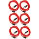 Seismic Audio SAXLX-6 6 Pack of Red 6 Foot XLR Patch Cables