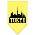 Tokyo Skyline Screen Print Bandana Yellow Large