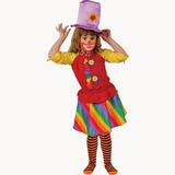 Dress Up America 585-S Rainbow Girls Clown - Size Small 4-6