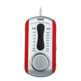 Naxa Electronics NR-721 AM/FM Mini Pocket Radio with Built-In Speaker Red