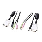 StarTech 4-in-1 USB Dual Link DVI-D KVM Switch Cable with Audio and Microphone 6 Black