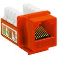 Cmple - RJ45 Keystone Jack 90 Degree Cat6 Keystone Jack Insert Punch Down RJ45 Connectors Female for Wall Plates Patch Panels Patch Cables Ethernet Cables - Orange