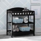 Delta Children Wilmington Changing Table w/ Pad Wood in Black | 39.25 H x 35 W x 19.75 D in | Wayfair 7530-001