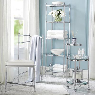 Bath Storage Collection in Chrome - 3-Tier Etagere - Frontgate Resort Collection™