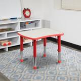 Flash Furniture Goddard 22" x 27" Rectangular Plastic Height Adjustable Activity Table Laminate/Metal | 23.5 H in | Wayfair