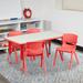 Flash Furniture Goddard 23.625"W x 47.25"L Rectangular Plastic Height Adjustable Activity Table Set w/ 4 Chairs Laminate/Metal in Red | Wayfair