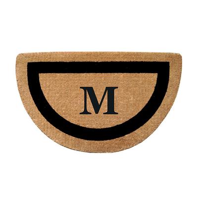 Classic Border Half-Round Monogrammed Coco Door Mat - No Monogram Letter - Frontgate