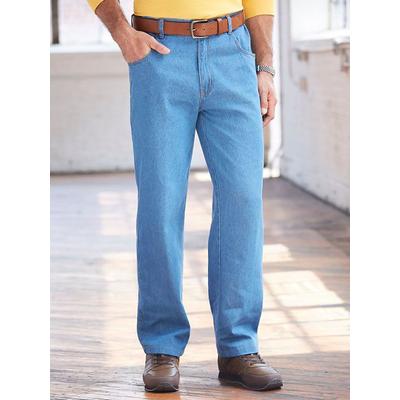 Haband Mens Duke Side-Elastic 5 Pocket Jeans, Light Blue, Size 42 XS (25-26)