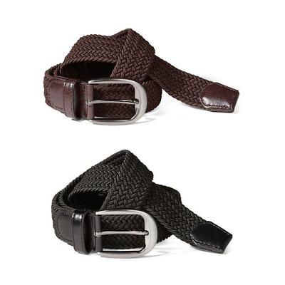 Haband Mens Casual Joe Set of 2 Stretch Belts, Assorted, Size 46