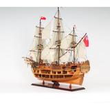 Old Modern Handicrafts HMS Endeavour Open Hull Ship Wood in Brown | 33.5 H x 37 W x 11.5 D in | Wayfair T275