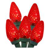 Vickerman 09119 - 25 Light 16' Green Wire Red C7 LED Christmas Light String Set with 8" Spacing (X8GC723)